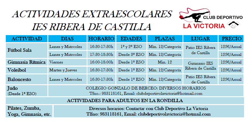 Extraescolares 23-24 Club Deportivo La Victoria